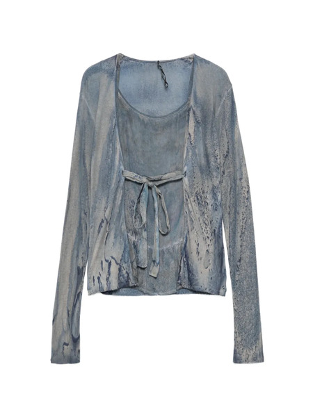  Masnada Blusa Con Efecto Lavado - Azul 