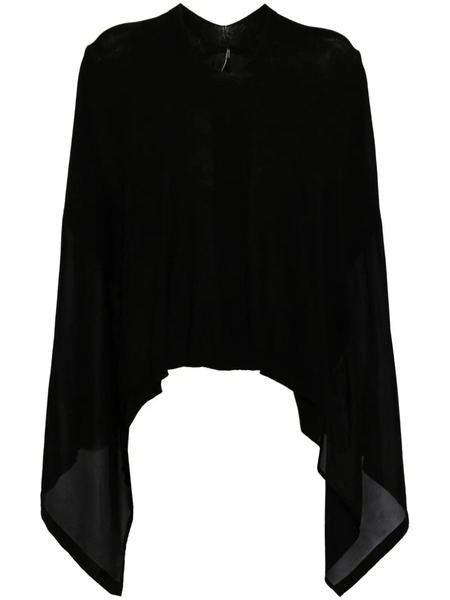  Masnada Blusa Drapeada Con Logo - Negro 