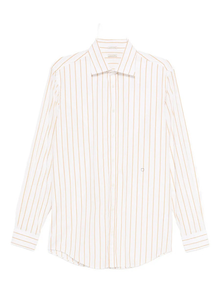  Massimo Alba Camisa A Rayas De Algodón - Blanco 