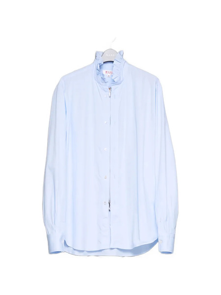  Masu Ruffled Zip-up Shirt - Azul 