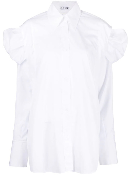  Maticevski Camisa Oversize Fruncida - Blanco 