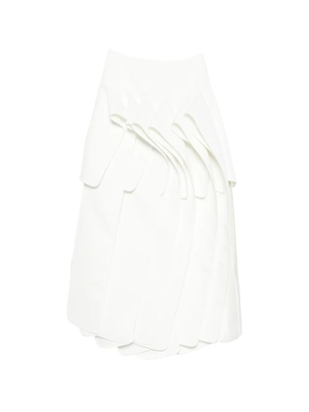  Maticevski Falda Midi Con Paneles A Capas - Blanco 