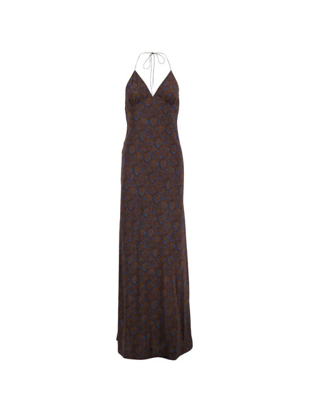  Matteau Vestido Largo Con Cuello Halter - Azul 