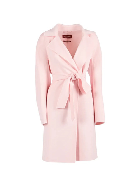  Max Mara Abrigo Con Cinturón - Rosa 