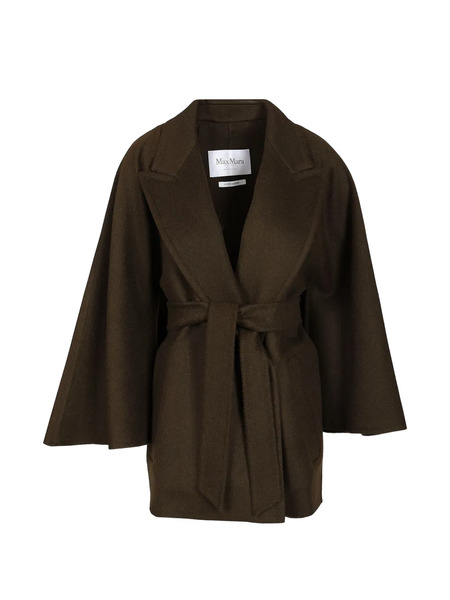  Max Mara Abrigo Oversize Con Cinturón - Verde 