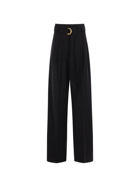  Max Mara Belted Pleated Trousers - Negro 