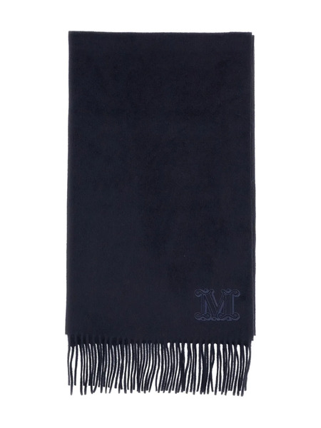  Max Mara Bufanda Con Monograma Bordado - Azul 