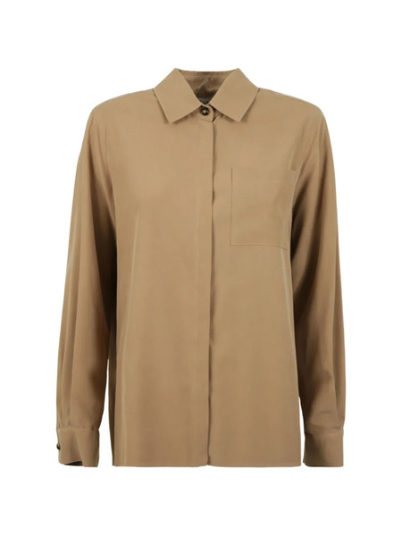  Max Mara Camisa De Seda - Neutro 