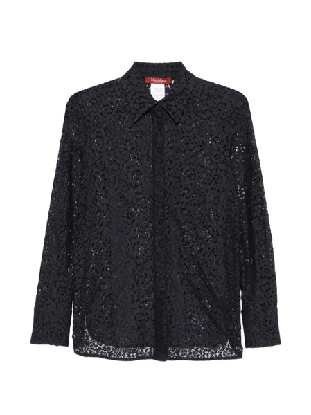  Max Mara Camisa Gala Con Encaje - Negro 
