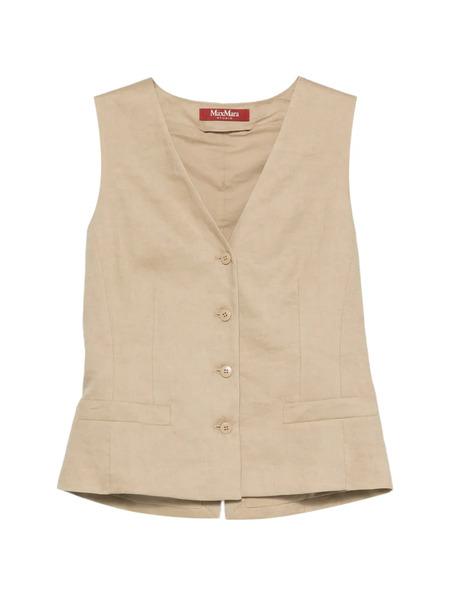  Max Mara Chaleco Carnet Con Botones - Neutro 