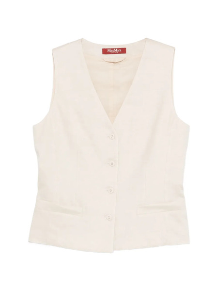  Max Mara Chaleco Con Botones - Neutro 