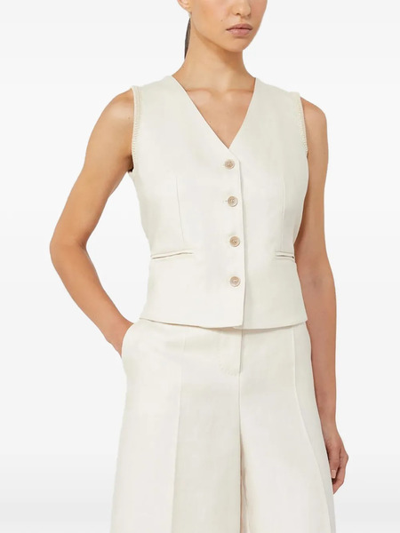  Max Mara Chaleco Con Botones - Neutro 