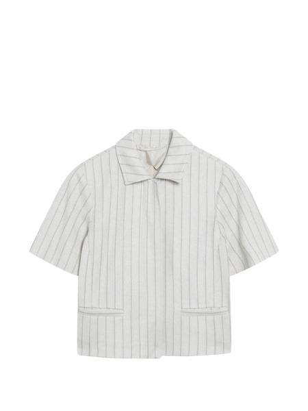  Max Mara Chaqueta Con Bolsillo A Rayas - Blanco 