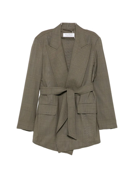  Max Mara Checked Belted Blazer - Marrón 