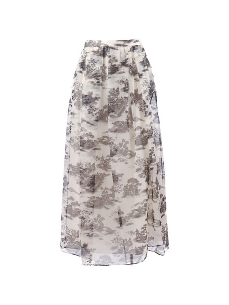 Max Mara Falda Estampada - Neutro 