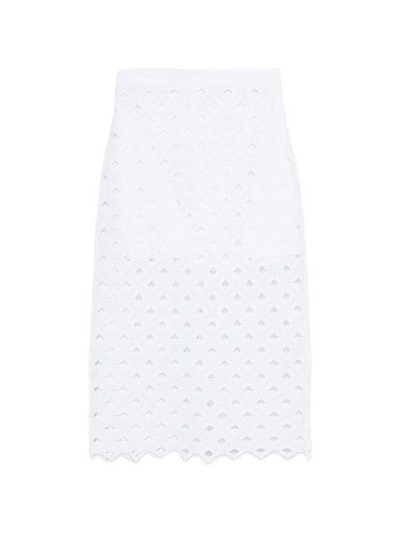  Max Mara Falda Midi Zorro - Blanco 