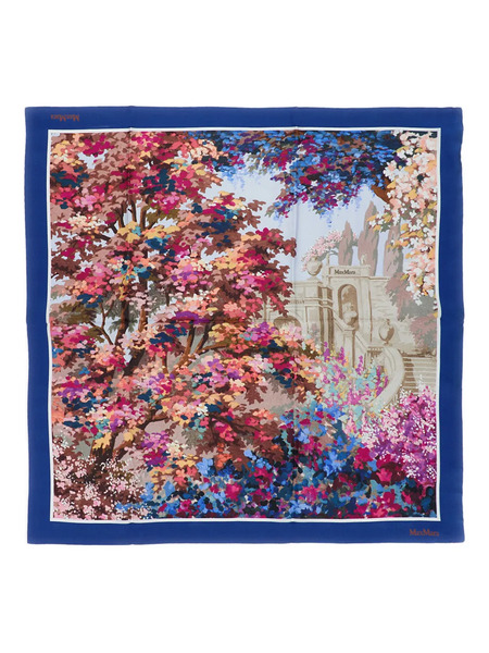  Max Mara Fular Estampado - Azul 