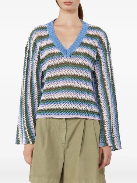  Max Mara Jersey Epica A Rayas - Azul 