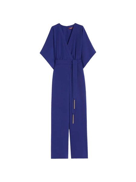  Max Mara Mono Largo Con Cuello En V - Azul 
