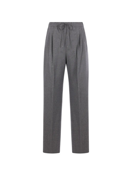  Max Mara Pleated Drawstring Trousers - Gris 