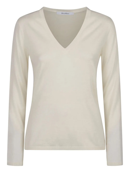  Max Mara Top Con Cuello En V - Blanco 