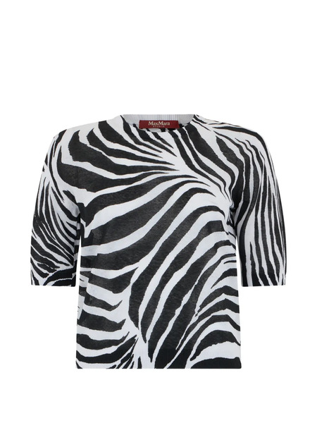  Max Mara Top Con Estampado De Cebra - Blanco 