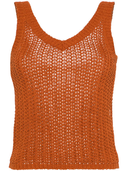  Max Mara Top De Punto - Naranja 