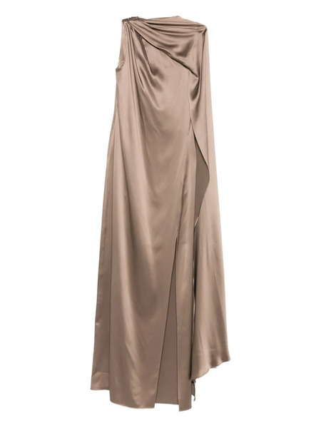  Max Mara Vestido Largo Drapeado - Neutro 