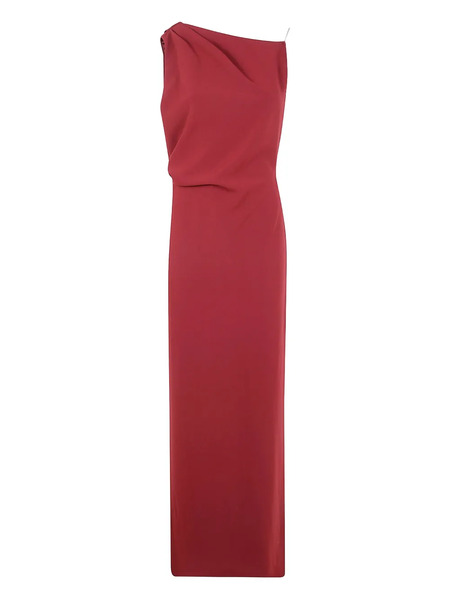  Max Mara Vestido Largo Drapeado - Rojo 
