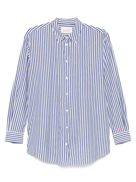  Mc2 Saint Barth Camisa A Rayas De Algodón - Azul 