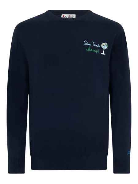  Mc2 Saint Barth Jersey Con Logo Heron Bordado - Azul 