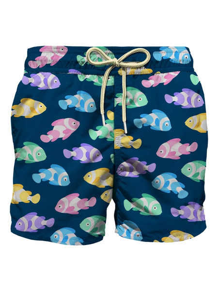  Mc2 Saint Barth Kids Bañador Con Peces Estampados - Azul 