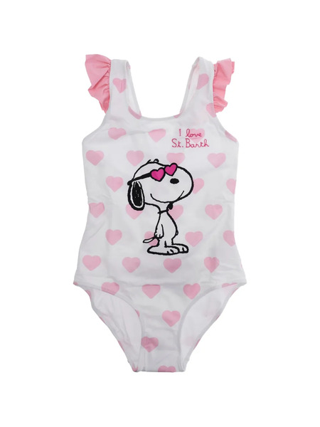  Mc2 Saint Barth Kids Bañador Snoopy Con Motivo De Corazón - Blanco 