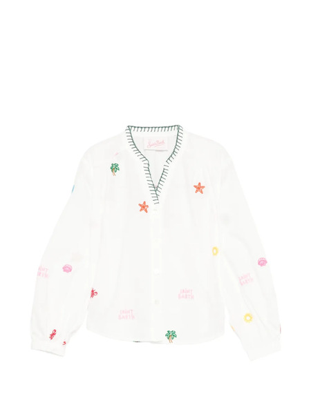  Mc2 Saint Barth Kids Blusa Liona Con Motivo Bordado - Blanco 