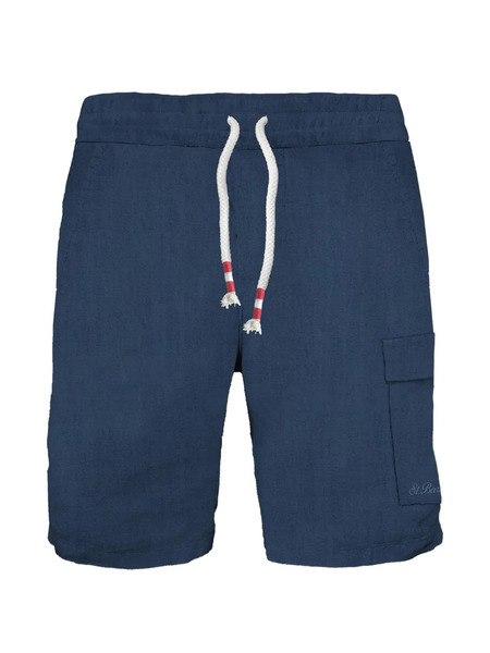  Mc2 Saint Barth Kids Drawstring Cargo Shorts - Azul 