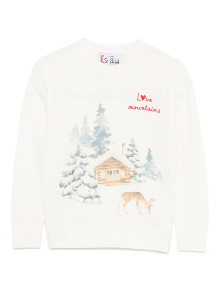  Mc2 Saint Barth Kids Jersey Con Estampado Gráfico - Neutro 