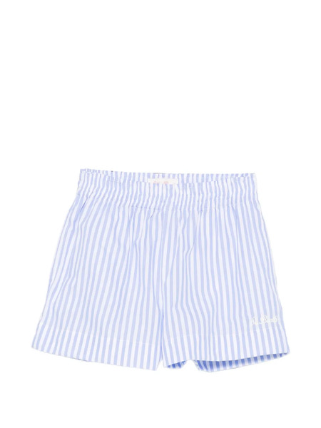  Mc2 Saint Barth Kids Pantalones Cortos Meave Con Logo Bordado - Azul 