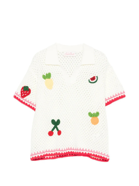  Mc2 Saint Barth Kids Top Pixie De Ganchillo - Blanco 