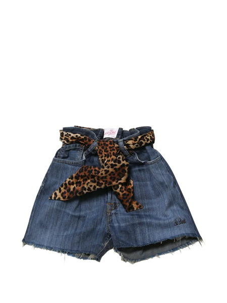  Mc2 Saint Barth Pantalones Vaqueros Cortos Con Estampado De Leopardo - Azul 
