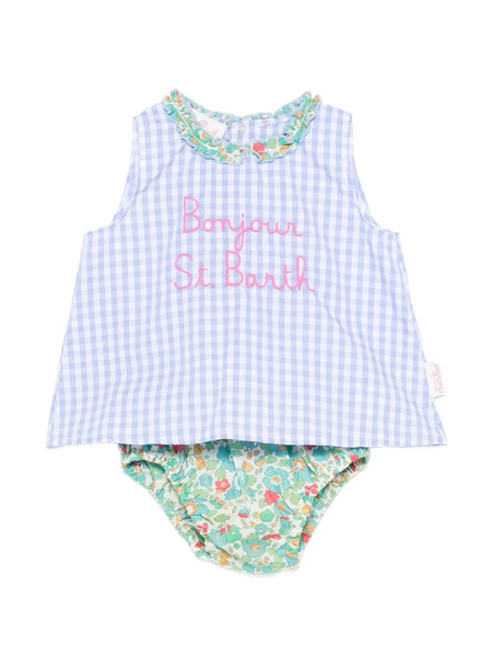  Mc2 Saint Barth Set De Playa Abbie Con Estampado Floral - Azul 