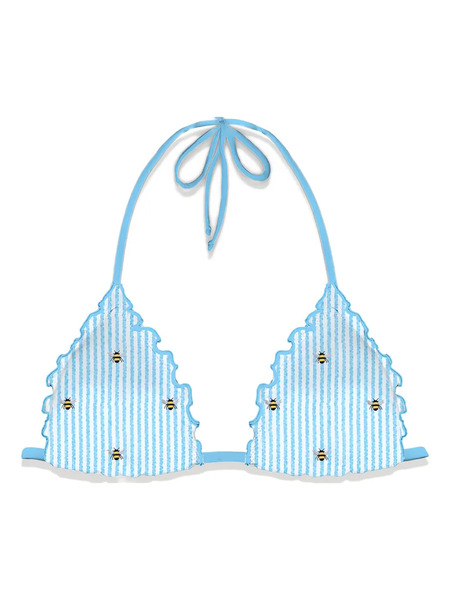  Mc2 Saint Barth Top De Bikini Con Abeja Estampada - Azul 