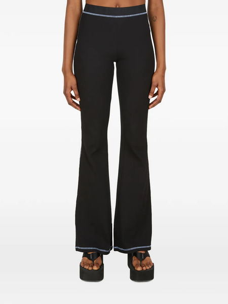  Mcq Topstitching Flared Trousers - Negro 