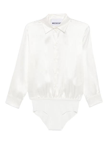  Medeea Camisa De Seda Con Botones - White 