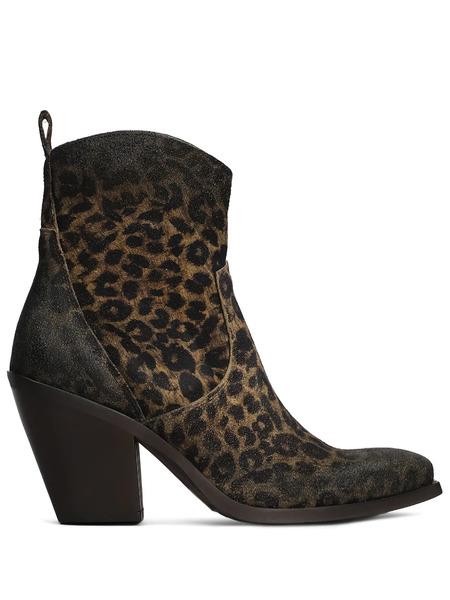  Metisse Botines Con Estampado De Leopardo - Marrón 