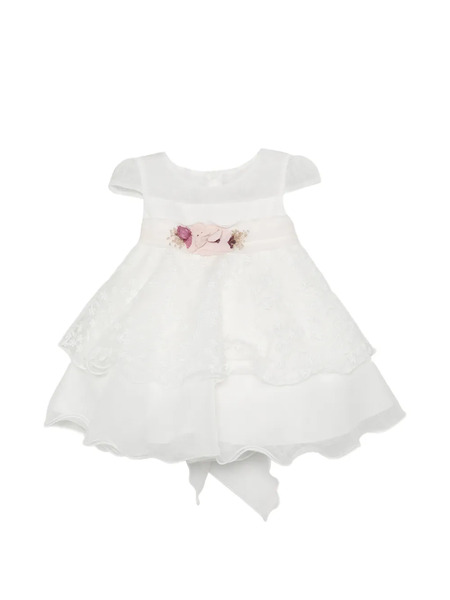  Mimilù Vestido Con Encaje Floral - Blanco 
