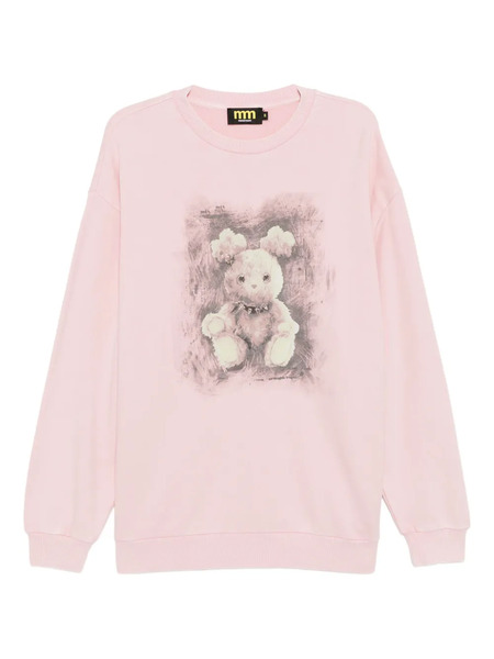  Mini Cream Sudadera Con Estampado Gráfico - Rosa 