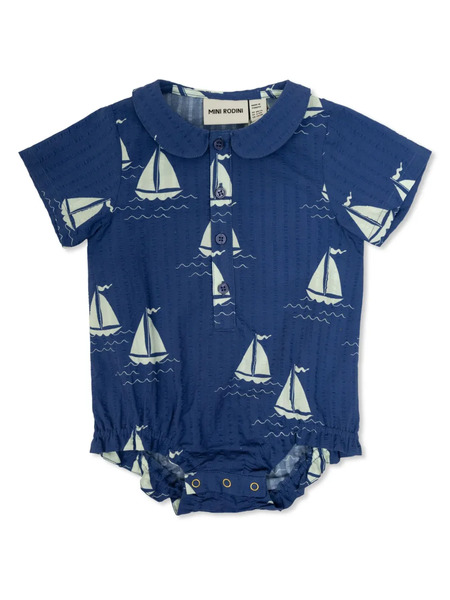  Mini Rodini Camisa Con Estampado Gráfico - Azul 
