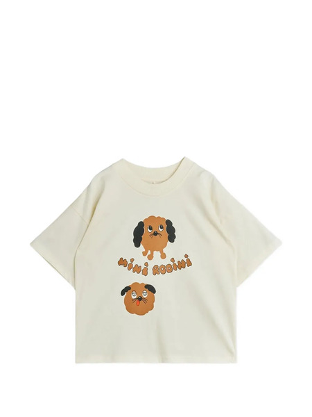  Mini Rodini Camiseta Con Perro Estampado - Blanco 