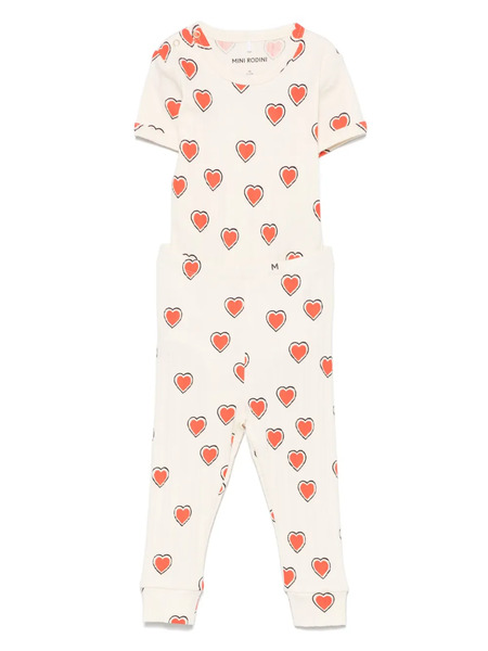  Mini Rodini Chándal Con Corazón Estampado - Neutro 