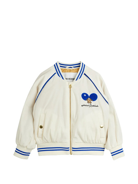  Mini Rodini Chaqueta Bómber Bordada - Blanco 